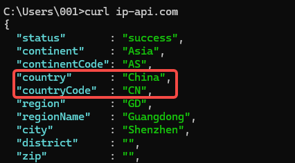 返回结果中的"country"字段显示"CN"（中国）.png